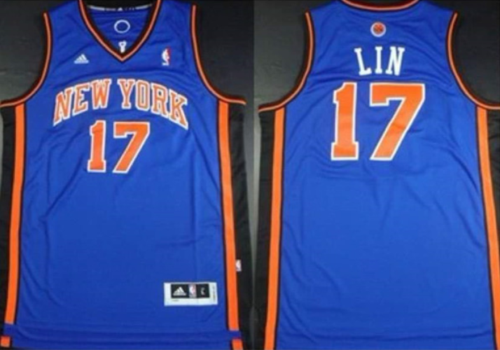 Men's New York Knicks #17 Jeremy Lin Blue Stitched Jersey Men's New York Knicks #17 Jeremy Lin Blue Stitched Jersey